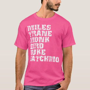 Camiseta Famoso Jazz Miles Coltrane Monk Parker Ellington L