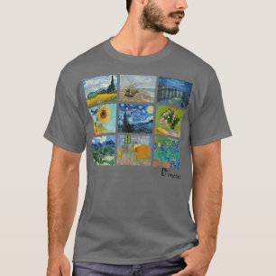 Camiseta Famoso Van Gogh Paintings Sunflower Starry Night