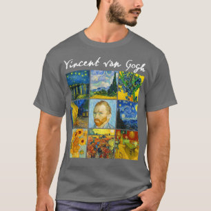 Camiseta Famoso Van Gogh pinta Flores de Arte de Noite Este