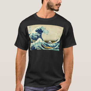 Camiseta Famoso Vintage Japonês Belas Artes A Rua Das Ondas