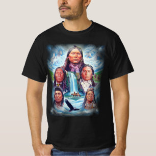 Camiseta Famosos Americanos nativos Indianos Chefes Menores