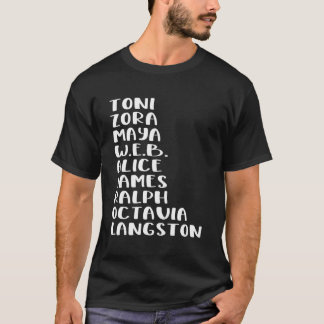Camiseta Famosos Autores Negros Afro-Americanos Da 20
