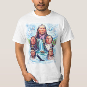 Camiseta Famosos Chefes Americanos nativos Indianos Mens Wh