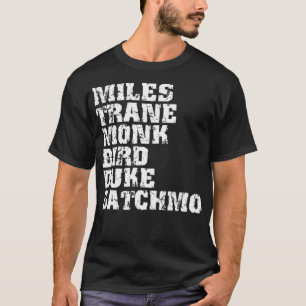 Camiseta Famosos Jazz Miles Coltrane Monk Parker Ellington