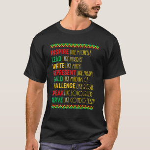 Camiseta Famosos Líderes Negros Orgulhosos Historiadores Af