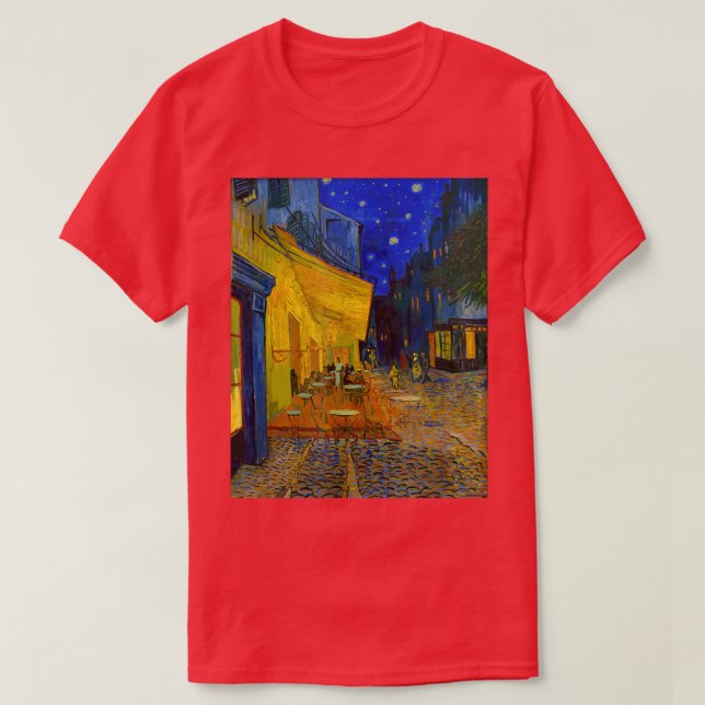Camiseta Famous Artist Cafe Terrace at Night Van Gogh Art P (Frente do Design)