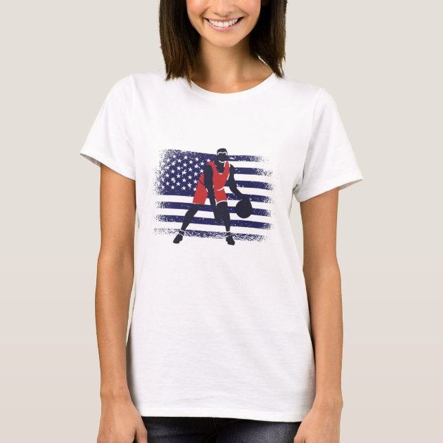 Camiseta Fan Jersey USA Flag de basquete (Frente)