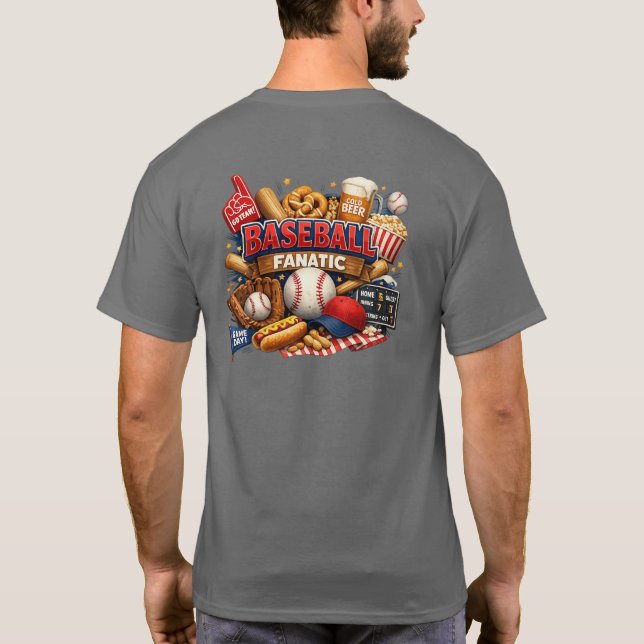 Camiseta Fanático do beisebol (Verso)