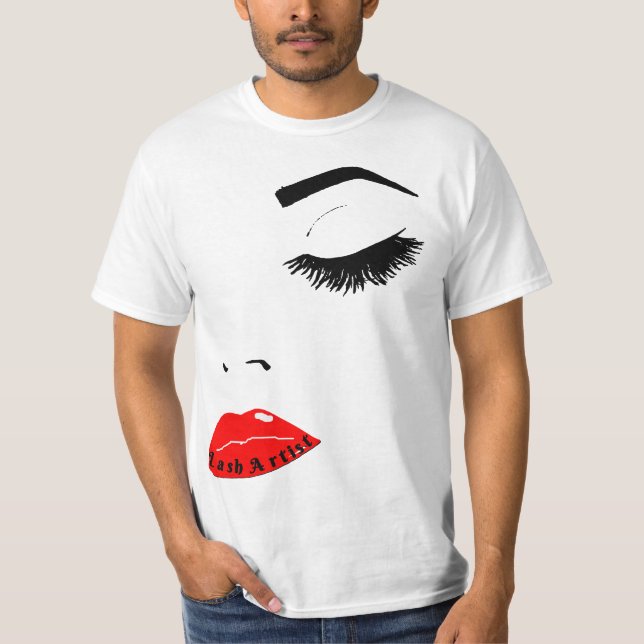 Camiseta Fancy Women's Makeup-Lash Extensions Artist Print (Frente)
