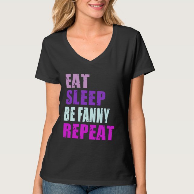 Camiseta Fanny Eat Sleep Be Repeat Fanny (Frente)