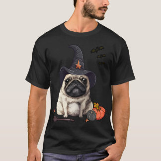Camiseta Fanny Retrato de um pug sorrindo em um cos de Hall