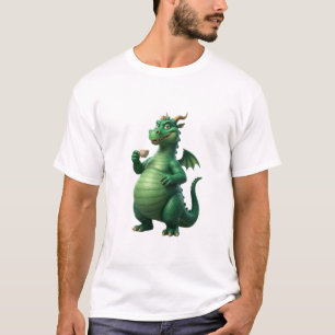 Camiseta Fantasia 3D Dragão Esmeralda