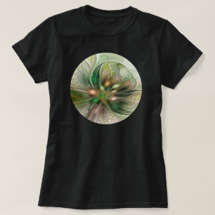 Camiseta Fantasia Abstrata Moderna Colorida Flor Fractal