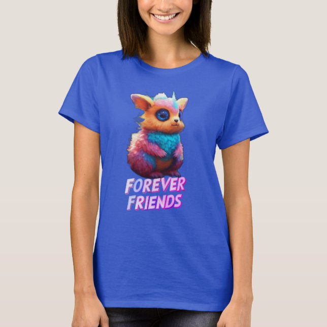 Camiseta Fantasia "Amigos para sempre" bonita e adorável (Frente)