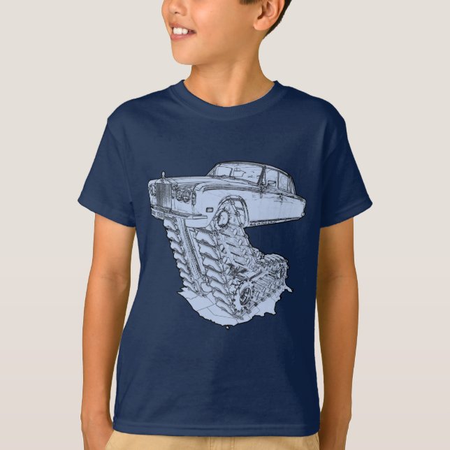Camiseta Fantasia azul Rolls Royce (Frente)