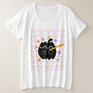 Camiseta Fantasia de Abóbora Geométrica Fofa para Festa à F