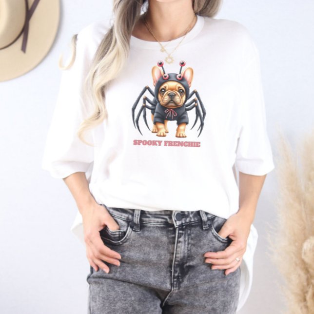 Camiseta Fantasia de Aranha Frenchie Pup Halloween  (Criador carregado)