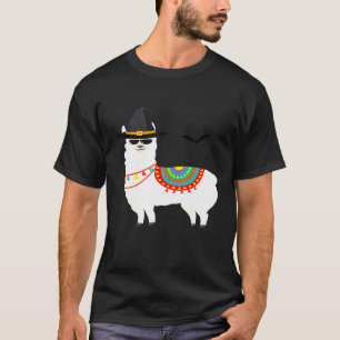Camiseta Fantasia de Bruxa de Llama Alpaca e Morcegos de Ha