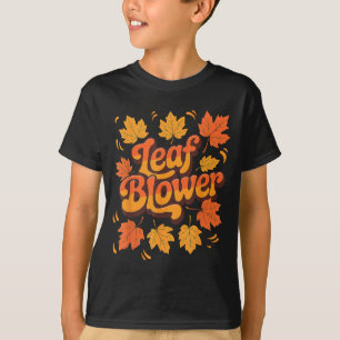 Camiseta Fantasia de casal engraçada de soprador de folhas 