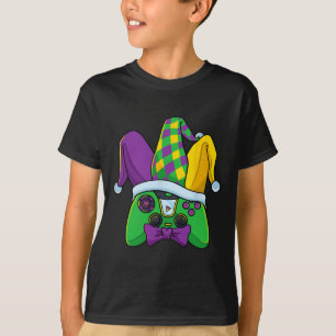 Camiseta Fantasia de Chapéu de Bobo de Controle de Videogam