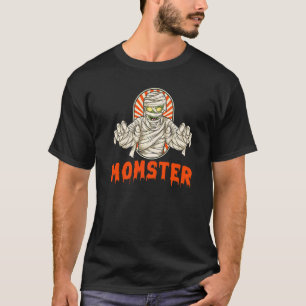 Camiseta Fantasia de Dia das Bruxas Momster Múmia Mamãe Ass