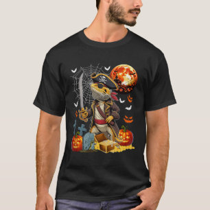 Camiseta Fantasia de Dragão Barbudo Pirata Abóbora Tallada 