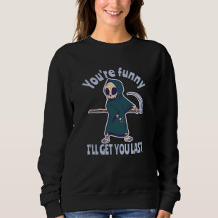 Camiseta Fantasia de Esqueleto Ceifador Engraçado para o Ha