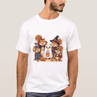 Camiseta Fantasia de Esquilos Fofos de Halloween Presente/T