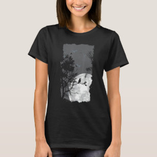 Camiseta Fantasia de Floresta Sombria de Corvo da Lua Cheia
