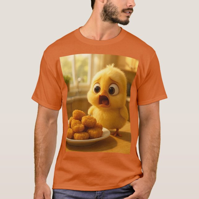 Camiseta Fantasia de frango nuggets bebê fofo (Frente)