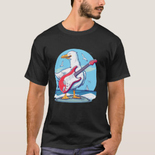 Camiseta Fantasia de Gaivota com Guitarra Divertida