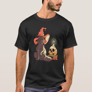 Camiseta Fantasia de Gato de Halloween com Chapéu de Bruxa