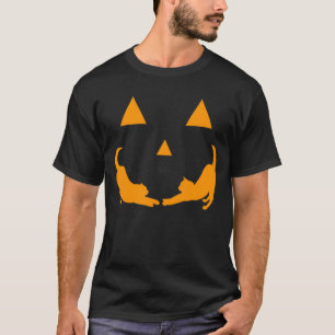Camiseta Fantasia de Gato de Halloween com Rosto de Abóbora