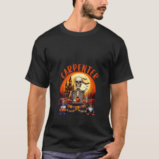 Camiseta Fantasia de Gnome Terror Esqueleto Carpinteira Mul