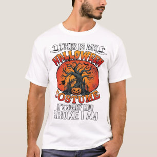Camiseta Fantasia de Halloween Assustador Abóbora Quebrada