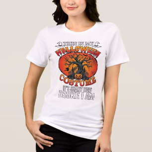 Camiseta Fantasia de Halloween Assustador Abóbora Quebrada 
