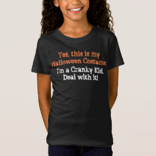 Camiseta Fantasia de Halloween Criança Irritada Divertida