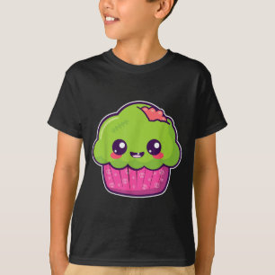 Camiseta Fantasia de Halloween Cupcake Zumbi Kawaii Engraça