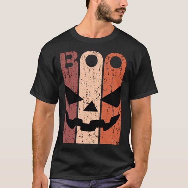 Camiseta Fantasia de Halloween de Abóbora Assustadora com M (Frente)