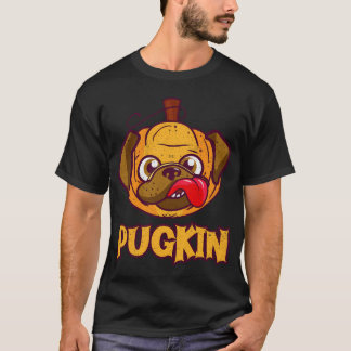 Camiseta Fantasia de Halloween de Abóbora Pugkin Pug Cão Fe