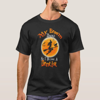 Camiseta Fantasia de Halloween de Dentista Porque a Vassour