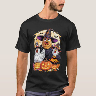 Camiseta Fantasia de Halloween de Frango Engraçado Temporad