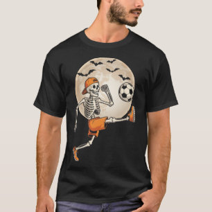 Camiseta Fantasia de Halloween de Futebol Esqueleto Engraça