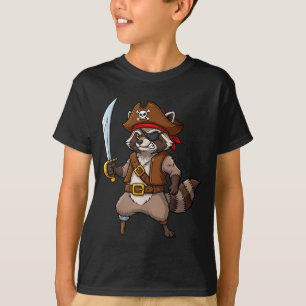 Camiseta Fantasia de Halloween engraçada de guaxinim pirata