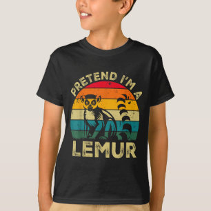Camiseta Fantasia de Halloween Preguiçoso Finjo Ser Um Lêmu