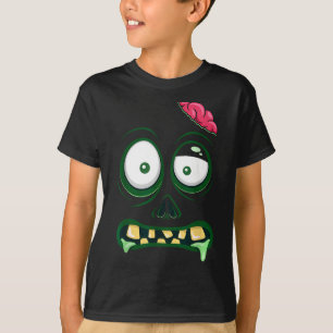 Camiseta Fantasia de Halloween Rosto de Monstro Homem Zumbi