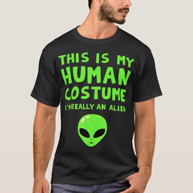 Camiseta Fantasia de Humano Alien Divertido (Frente)