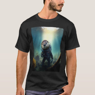 Camiseta Fantasia de Lontra Marinha Legal Mergulhando Lontr