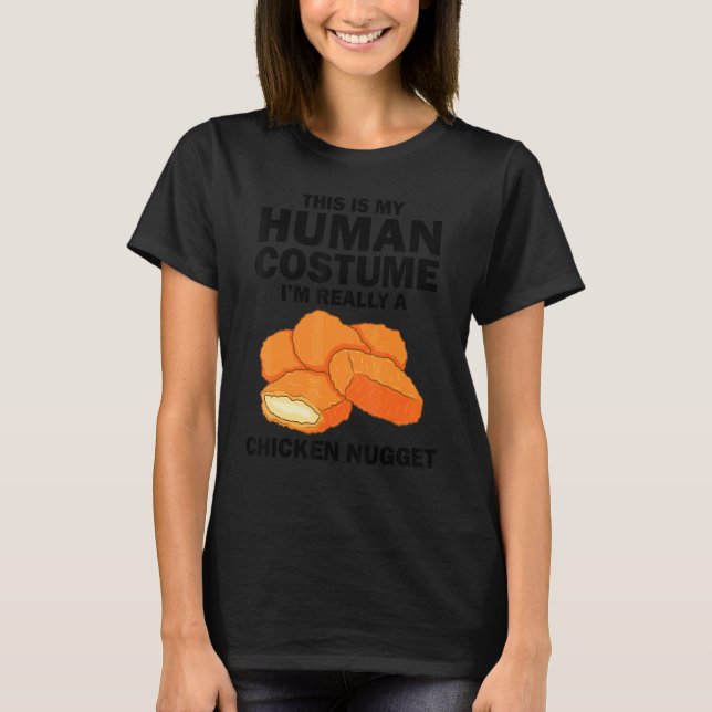 Camiseta Fantasia de Nugget de Frango para Crianças Moda Nu (Frente)