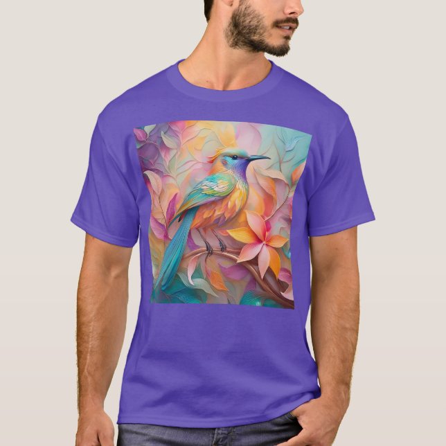 Camiseta Fantasia de Pássaro com Garganta Violeta (Frente)
